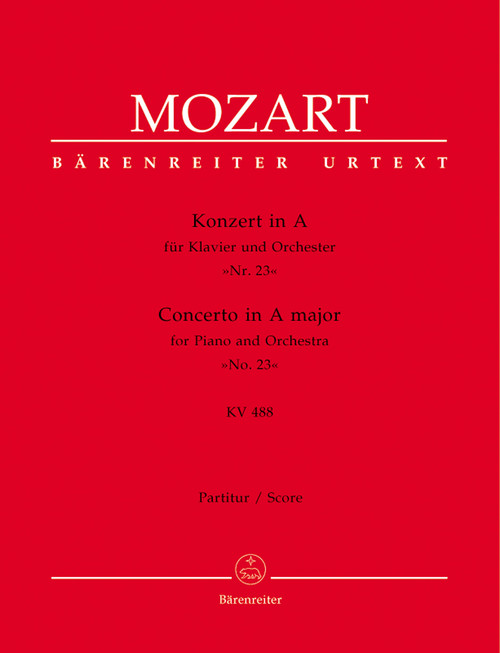 Mozart, Concerto for Piano and Orchestra No. 23 A major KV 488 [Bar:BA4740]