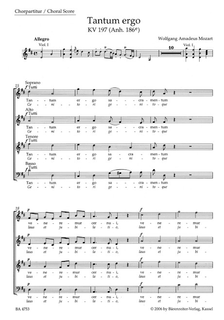 Tantum ergo K. 197 (Anh. 186e) [Bar:BA4753-91]