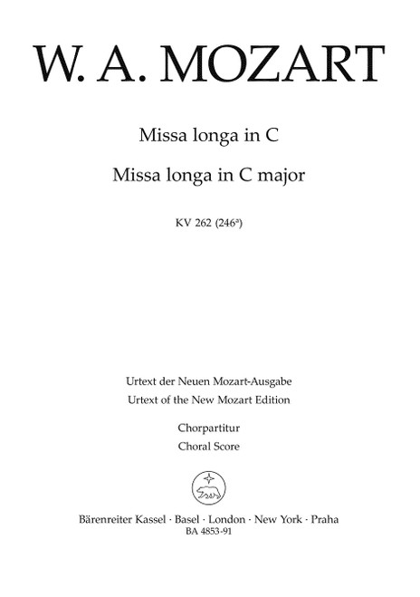 Missa longa in C major K. 262 (246a) [Bar:BA4853-91]