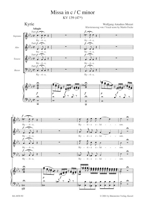 Missa in C minor K. 139 (47a) "Waisenhaus Mass" [Bar:BA4858-90]