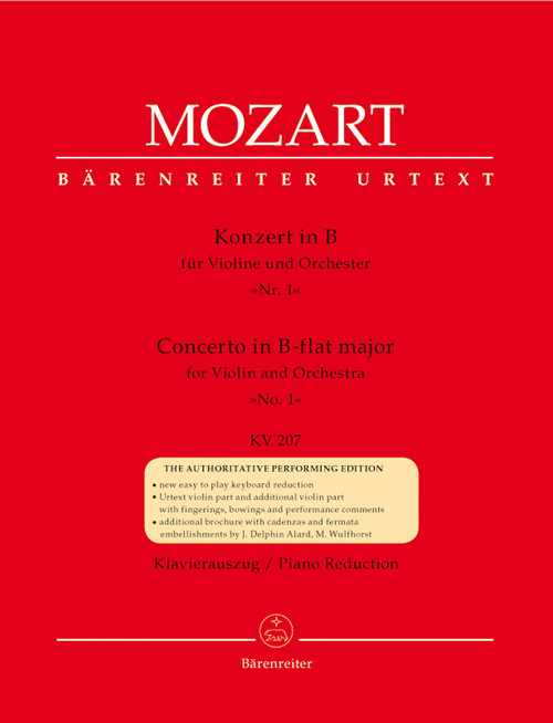 Concerto for Violin and Orchestra no. 1 in B-flat major K. 207 [Bar:BA4863-90]