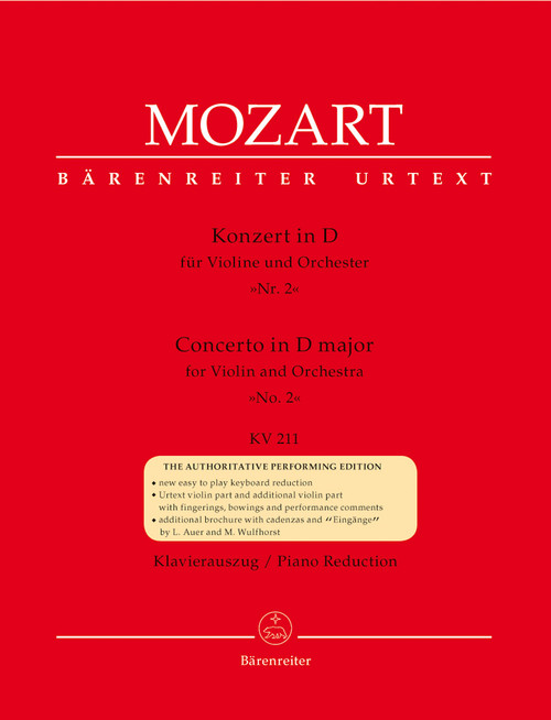 Mozart, Concerto for Violin and Orchestra no. 2 D major K. 211 [Bar:BA4864-90]