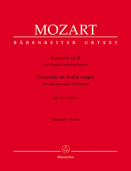 Mozart, Concerto for Bassoon and Orchestra B flat major KV 191(186e) [Bar:BA4868]