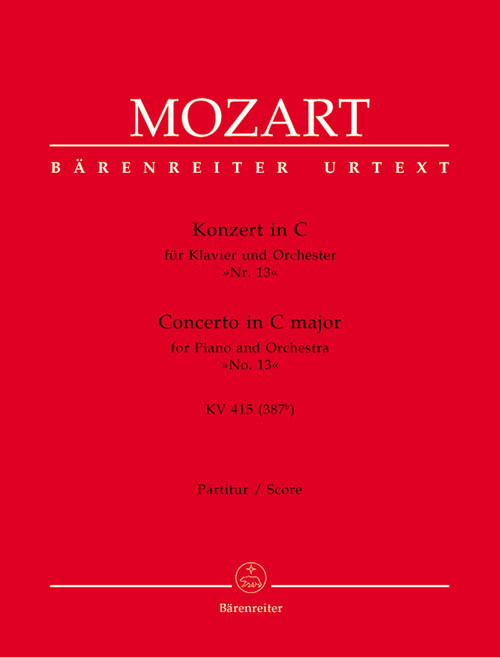 Concerto for Piano and Orchestra no. 13 in C major K. 415 (387b) [Bar:BA4878]