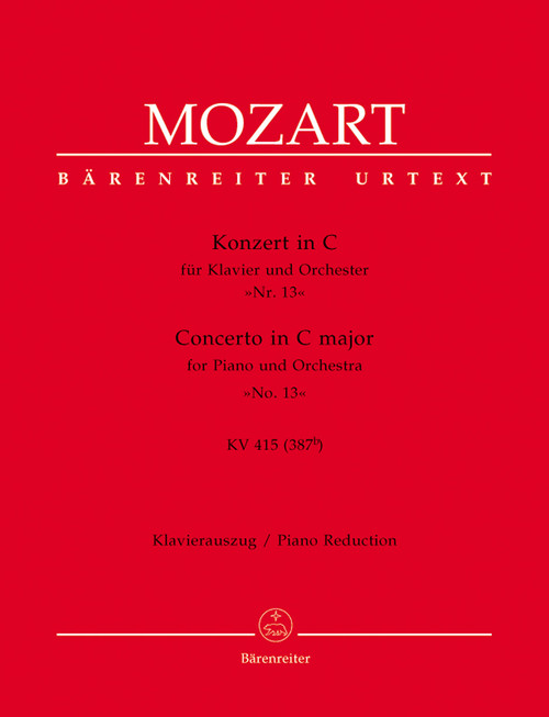 Concerto for Piano and Orchestra no. 13 in C major K. 415 (387b) [Bar:BA4878-90]