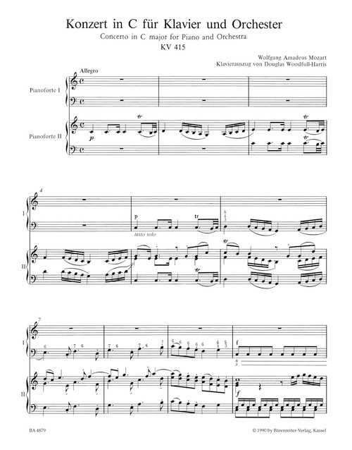 Concerto no. 13 in C major K. 415 [Bar:BA4879]