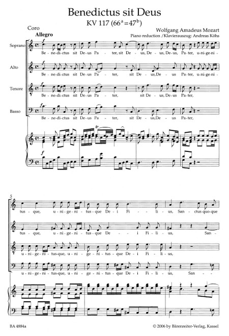 Benedictus sit Deus K. 117 (66a=47b) [Bar:BA4884-90]