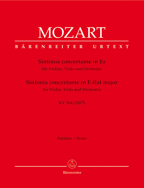 Sinfonia concertante for Violin, Viola and Orchestra in E-flat major K. 364 (320d) [Bar:BA4900]
