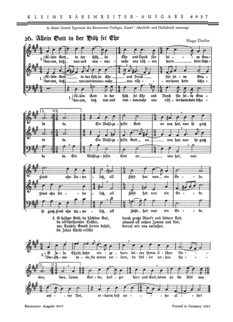 Allein Gott in der Höh sei Ehr - Herr Gott, dich loben wir (Te deum) no. 25, 26 [Bar:BA4937]