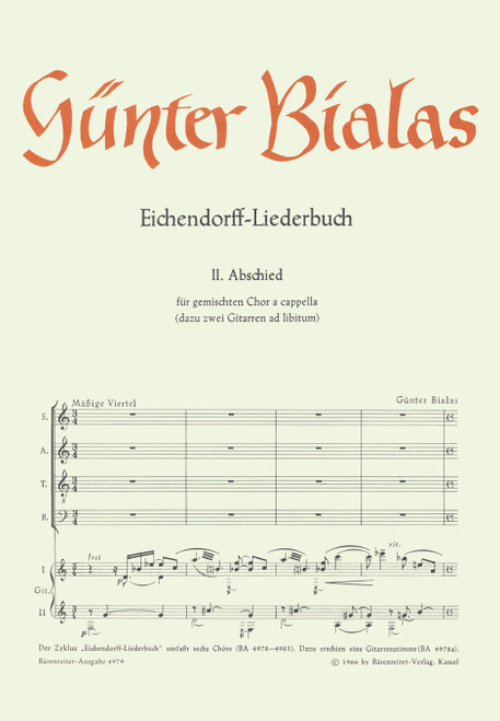 Abschied for Mixed Choir a cappella no. 2 [Bar:BA4979]