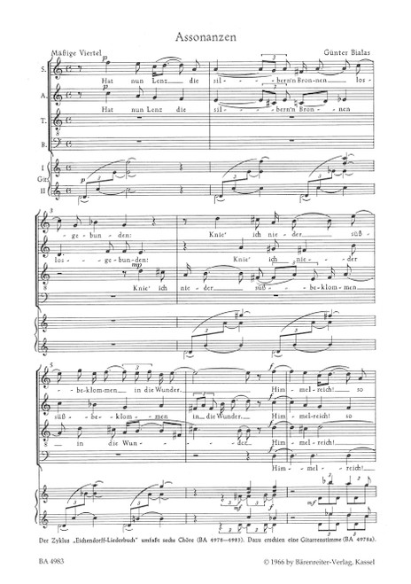 Assonanzen for Mixed Choir a cappella and Solo Soprano no. 6 [Bar:BA4983]