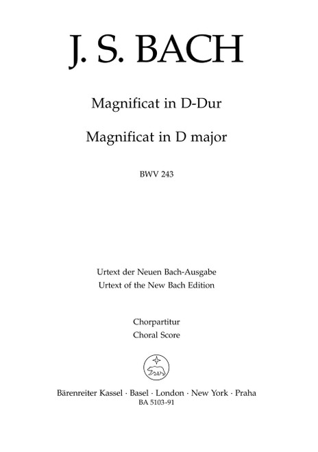 Magnificat in D major BWV 243 [Bar:BA5103-91]