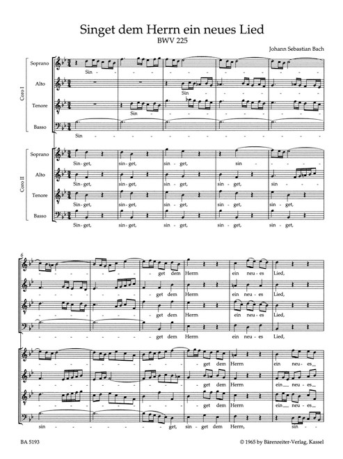 Motets BWV 225-230 [Bar:BA5193]