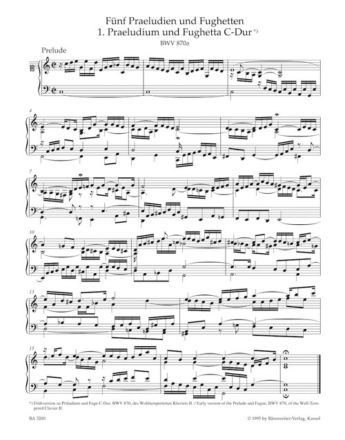Preludes and Fughettas composed in conjunction with the Well-Tempered Clavier II [Bar:BA5200]