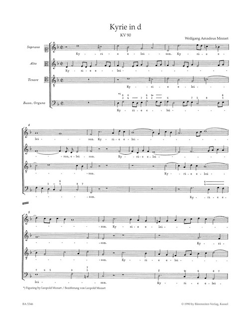 Kyrie in D minor K. 90 [Bar:BA5346]