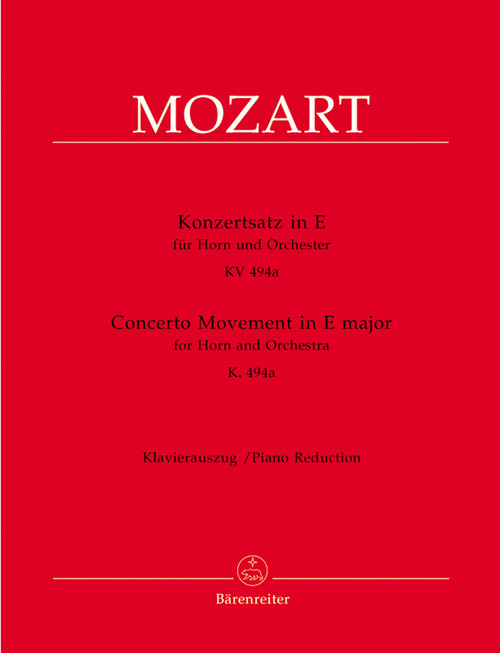 Concerto Movement for Horn and Orchestra in E major K. 494a [Bar:BA5349-90]