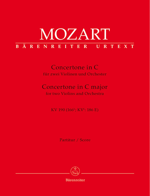 Concertone for two Violins and Orchestra in C major K. 190 (166b; KV6:186 E) [Bar:BA5380]