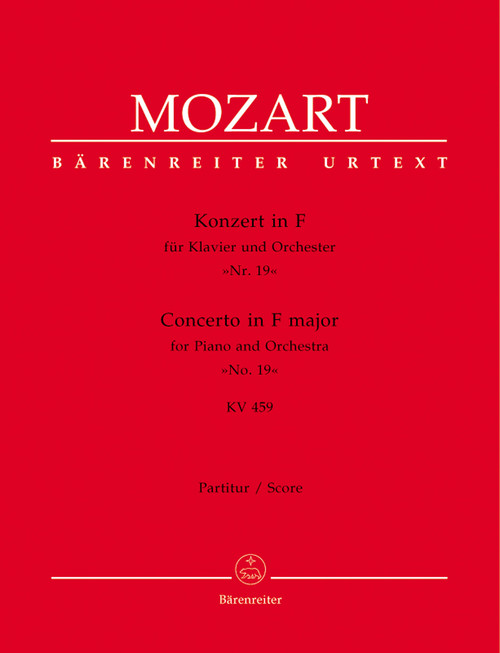 Concerto for Piano and Orchestra no. 19 in F major K. 459 [Bar:BA5386]