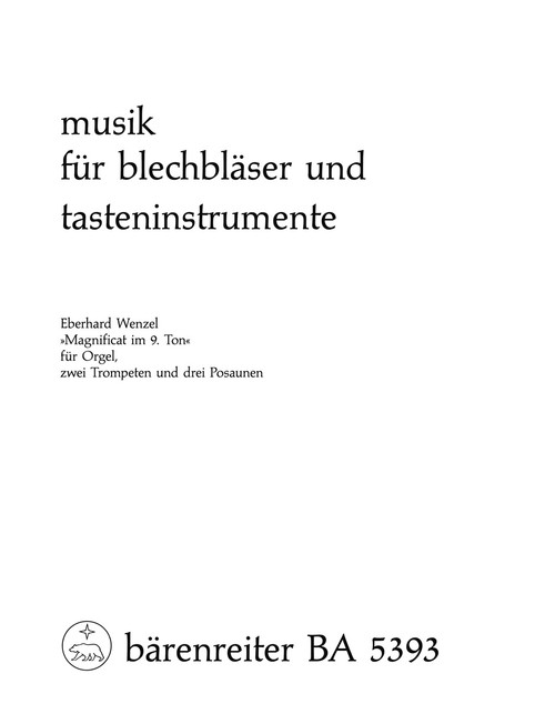 Magnificat im 9. Ton für Orgel, zwei Trompeten und drei Posaunen (1968) [Bar:BA5393]