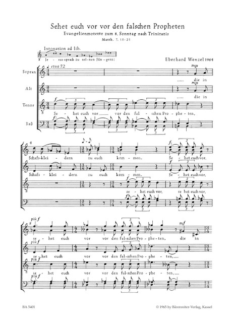 Sehet euch vor vor den falschen Propheten (1964) [Bar:BA5401]