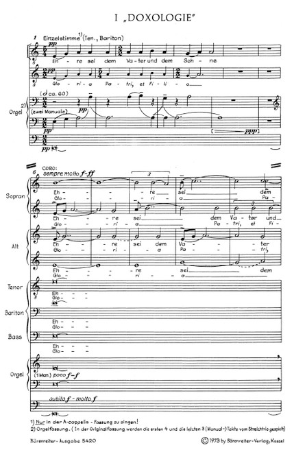 Kleine deutsche Messe (Missa brevissima) (1969) [Bar:BA5420]