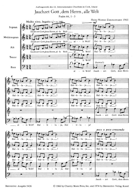 Jauchzet Gott, dem Herrn, alle Welt (1965) [Bar:BA5426]