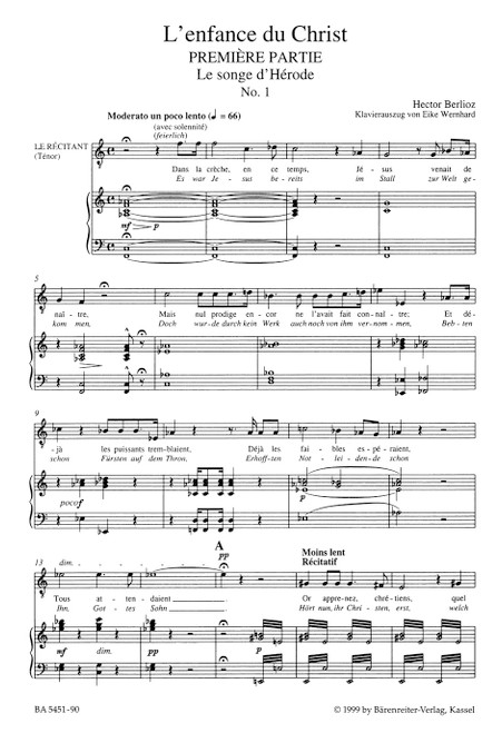 L'enfance du Christ op. 25 Holoman 130 [Bar:BA5451-90]