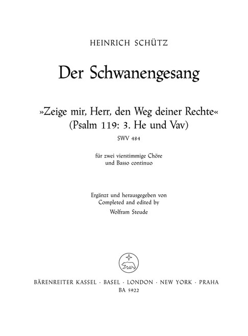 Zeige mir, Herr, den Weg deiner Rechte SWV 484 [Bar:BA5922]