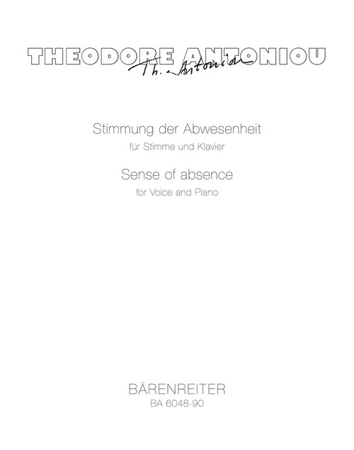 Klima tis apussias - Stimmung der Abwesenheit for Voice and Piano (1968) [Bar:BA6048-90]