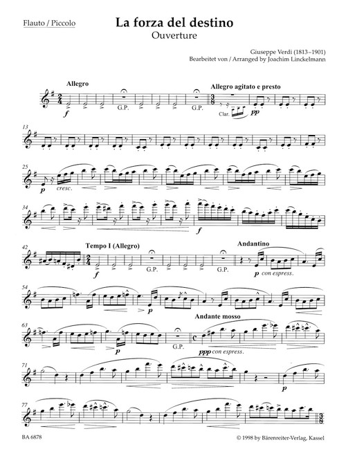 Ouvertüre zu "La forza del destino" [Bar:BA6878]