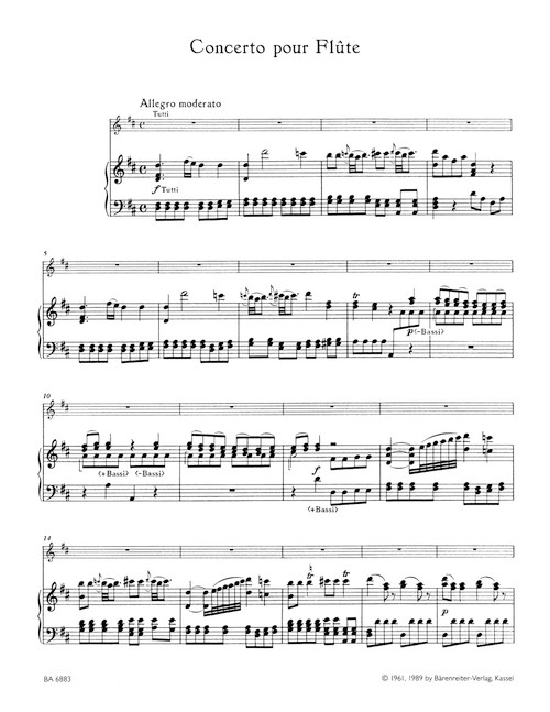 Concerto for Flute and Small String Orchestra in D major op. 27 [Bar:BA6883]