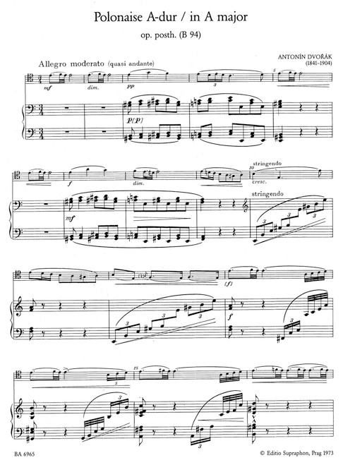 Polonaise for Violoncello and Piano in A major op. post. B 94 [Bar:BA6965]
