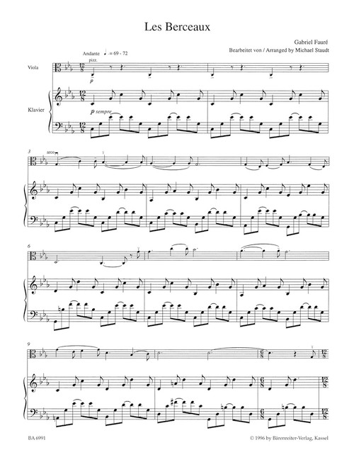 4 Melodies for Viola and Piano [Bar:BA6991]