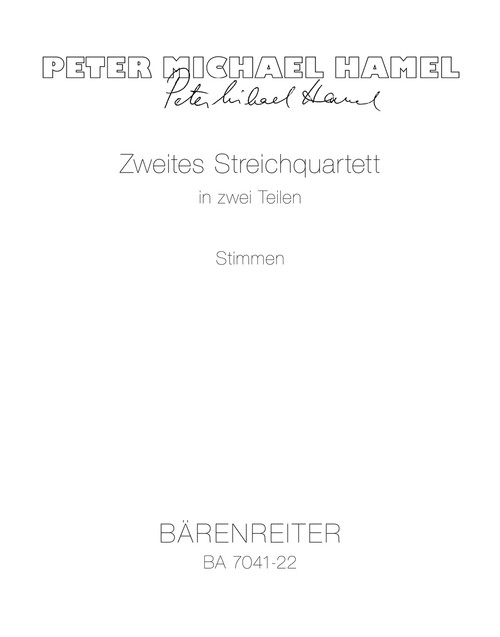 Zweites Streichquartett in zwei Teilen (1985/1986) [Bar:BA7041-22]
