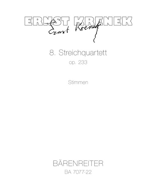 Streichquartett no. 8 op. 233 (1980/1981) [Bar:BA7077-22]