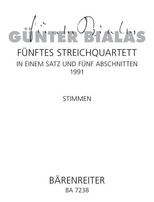 Streichquartett no. 5 (1991) [Bar:BA7238]