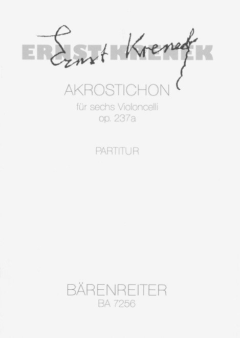 Akrostichon für sechs Violoncelli op. 237a [Bar:BA7256]