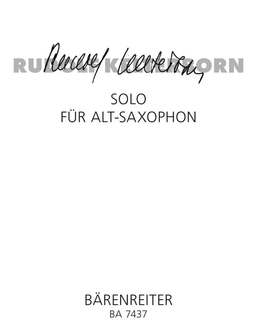 Solo für Alt-Saxophon (1994/1995) [Bar:BA7437]