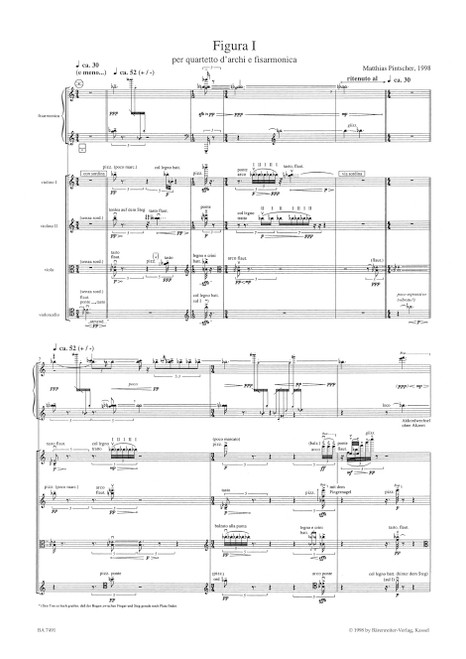 Figura I per quartetto d'archi e fisarmonica (1998) [Bar:BA7491]