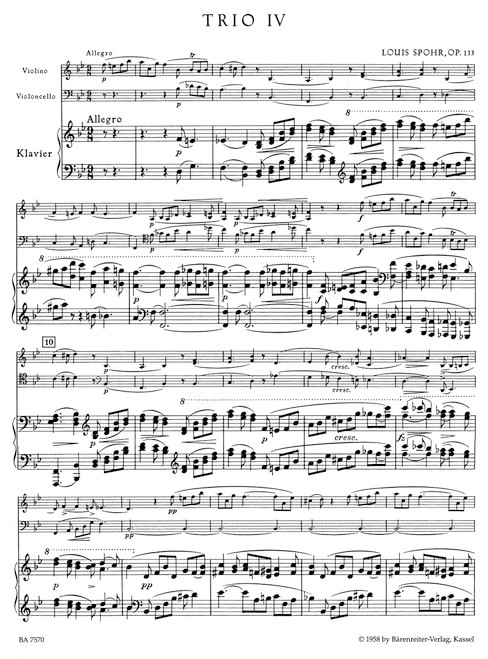 Trio für Klavier, Violine und Violoncello B-Dur op. 133 [Bar:BA7570]