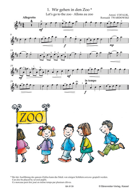 At the Zoo for Violin and Piano [Bar:BA8139]