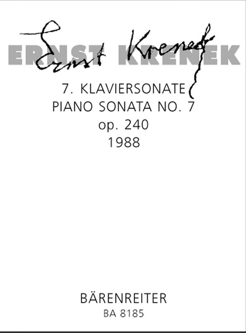Krenek, Siebte Klaviersonate [Bar:BA8185]