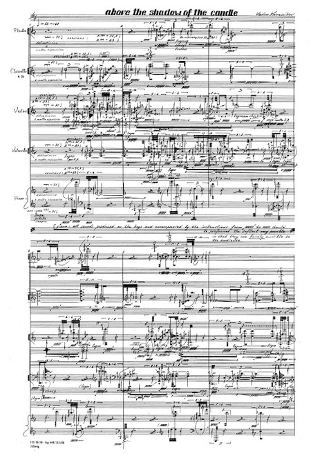 above the shadow of the candle für Flöte, Klarinette, Violine, Cello, Klavier (1999) [Bar:BA8286]