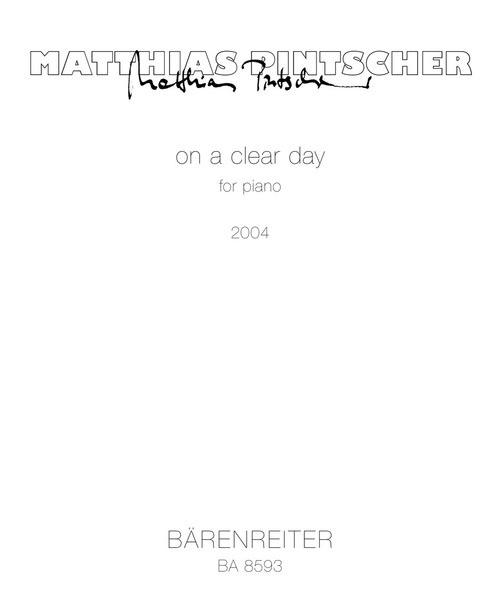 on a clear day for piano (2004) [Bar:BA8593]