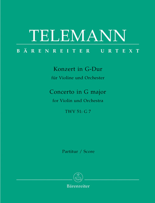 Concerto for Violin and Orchestra in G major TWV 51:G 7 [Bar:BA8658]