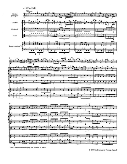 Concerto for Violin and Orchestra in C major TWV 51:C 3 [Bar:BA8659]