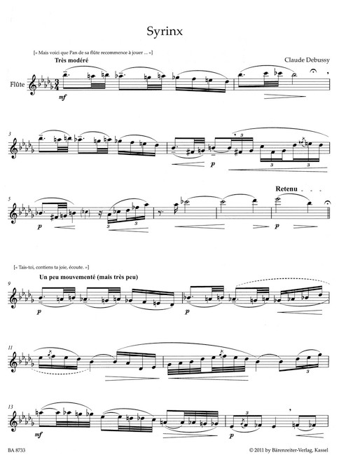 Syrinx for solo flute [Bar:BA8733]