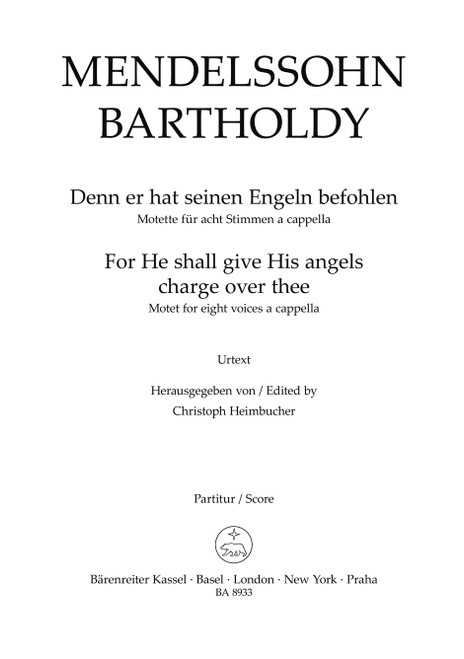 For He shall give His angels charge for eight voices a cappella [Bar:BA8933]