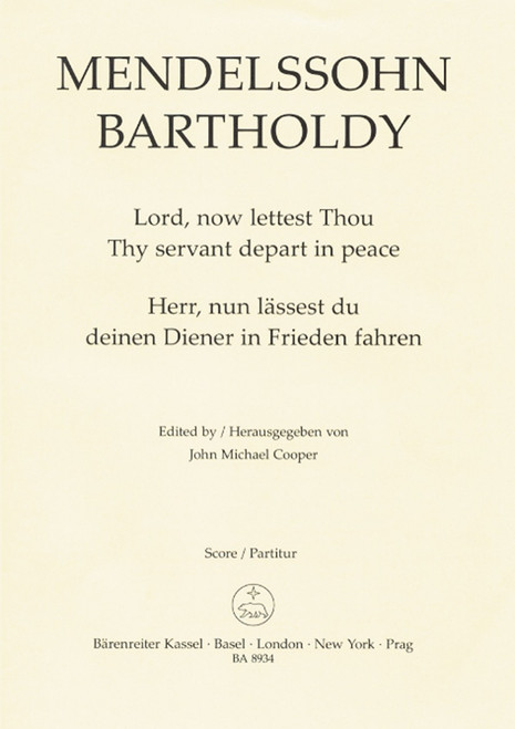 Mendelssohn Bartholdy, Lord now lettest Thou Thy servant depart in peace [Bar:BA8934]