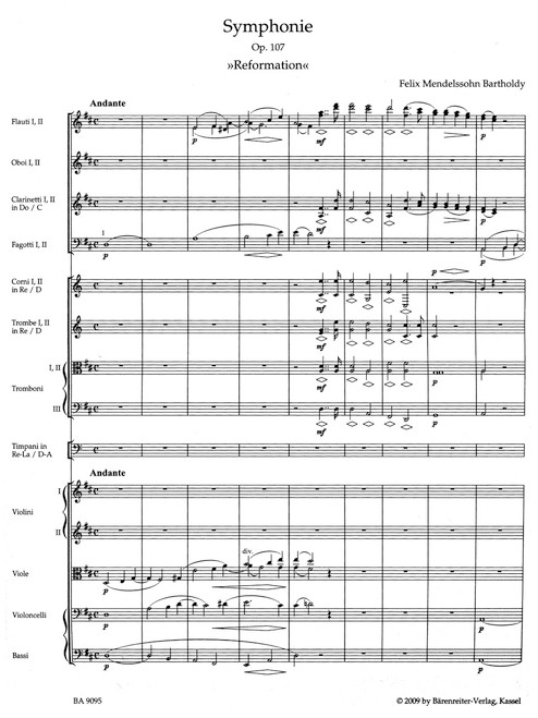 Symphony in D minor op. 107 "Reformation Symphony" [Bar:BA9095]